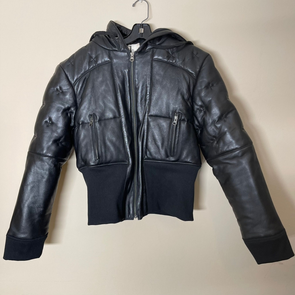 JKT NYC  Puffer Leather Jacket, size M
